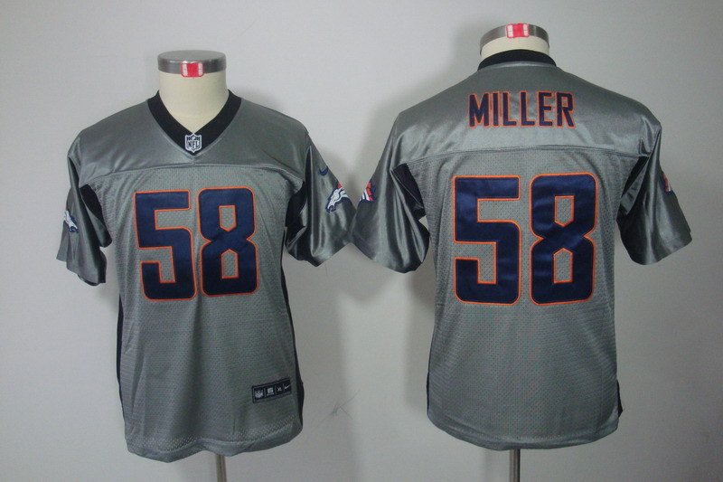 Youth Denver Broncos #58 Miller Grey NFL Nike jerseys->->Youth Jersey